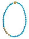 BUDDHA MAMA 20KT YELLOW GOLD AND TURQUOISE NECKLACE