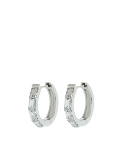 Anita Ko 18kt White Gold Diamond Huggies In Silver