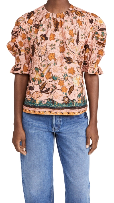 Ulla Johnson Joni Blouse In Blush Floral