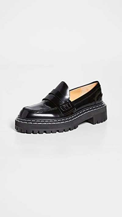 Proenza Schouler Women's Platform Leather Penny Loafers In Black