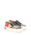 BURBERRY ICON STRIPE LEATHER SNEAKERS,P00516157