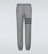 THOM BROWNE 4-BAR COTTON JERSEY TRACKPANTS,P00500396