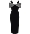 CHRISTOPHER KANE EMBELLISHED STRETCH-VELVET MIDI DRESS,P00507538