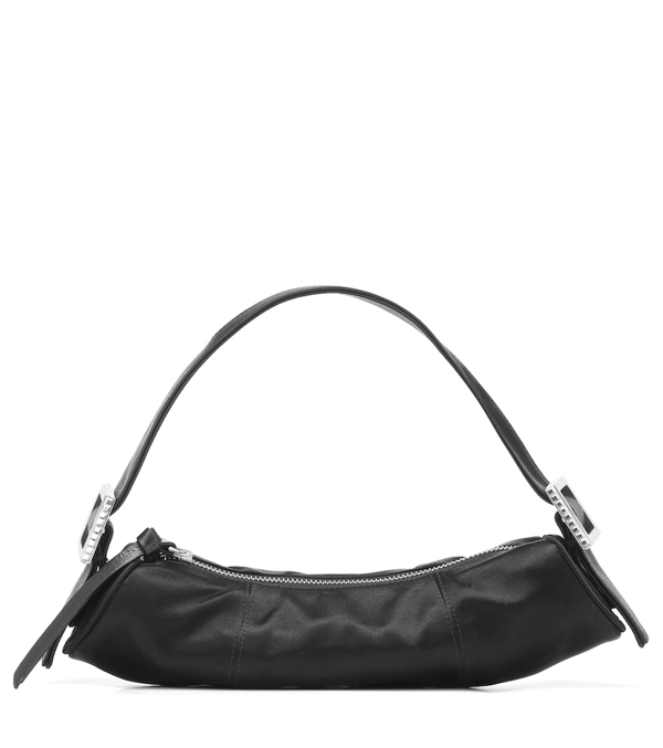By Far Kubi Silk-satin Shoulder Bag In Black | ModeSens