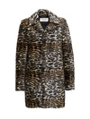 SAINT LAURENT SAINT LAURENT FAUX FUR LYNX PRINT COAT