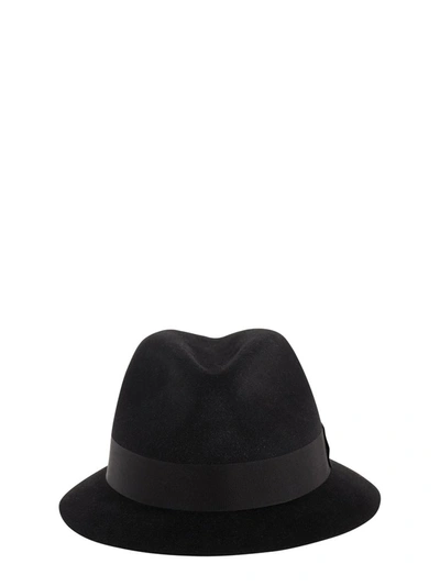 Saint Laurent Nina Rabbit-felt Hat In Black