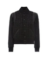 SAINT LAURENT SAINT LAURENT LAMÉ HOUNDSTOOTH PRINT TEDDY JACKET