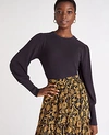 Ann Taylor Balloon Sleeve Sweater In Dark Peppercorn