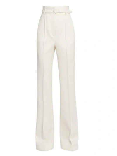 Givenchy Flared High-waist Wool-blend Pants In White