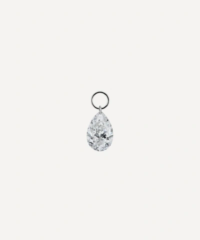 Maria Tash Pear Diamond Charm In White Gold