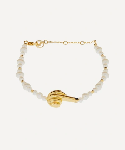 Anissa Kermiche Gold-plated French For Goodnight Pearl Bracelet