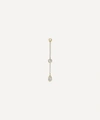 Maria Tash 18ct Medium Scalloped Set Pear And Round Diamond Pendulum Charm In Gold