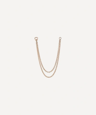 Maria Tash 14ct Long Double Chain Connecting Charm In Rose Gold