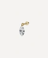 Maria Tash Floating Marquise Diamond Charm Threaded Stud Earring In Gold