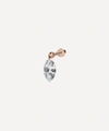 Maria Tash 18ct Floating Marquise Diamond Charm Single Threaded Stud Earring In Rose Gold