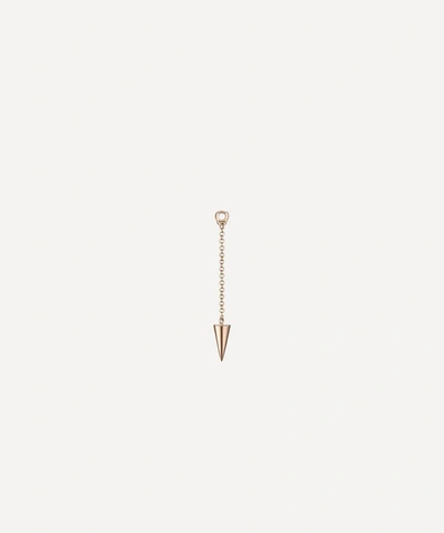 Maria Tash Short Pendulum Charm With Long Spike In Rose Gold