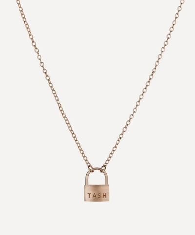 Maria Tash 14ct Large Padlock Necklace In Rose Gold