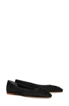 Tory Burch Georgia Ballet Flat, Extended Width In Perfect Black Suede