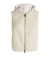 BRUNELLO CUCINELLI REVERSIBLE FAUX SHEARLING PADDED GILET,15915859