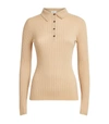 ALLUDE RIBBED CASHMERE POLO SHIRT,15918798