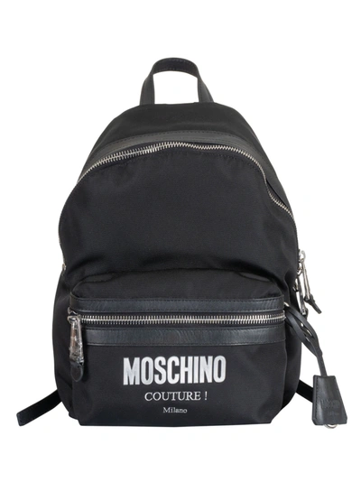 Moschino Couture Logo Backpack In Black/white