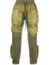 Readymade Padded Cargo Trousers In Green