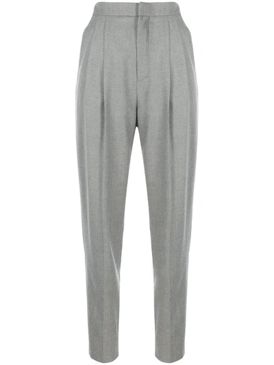 Saint Laurent High-waist Tailored Trousers In Grey