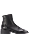 Marsèll Square Toe Ankle Boots In Black