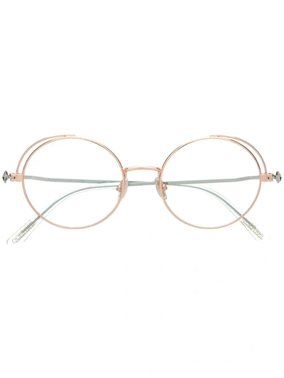 Jimmy Choo Sun Round Frame Glasses In Gold