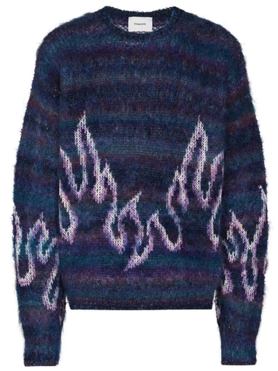 Iroquois Flame Striped Jumper In Purple