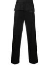 Ader Error Distressed Tailoring Two-tone Trousers In Black