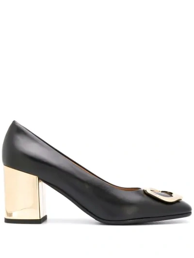 Fratelli Rossetti Abstract Buckle Pumps In Black