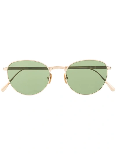 Persol Round-frame Gold-tone Titanium Sunglasses