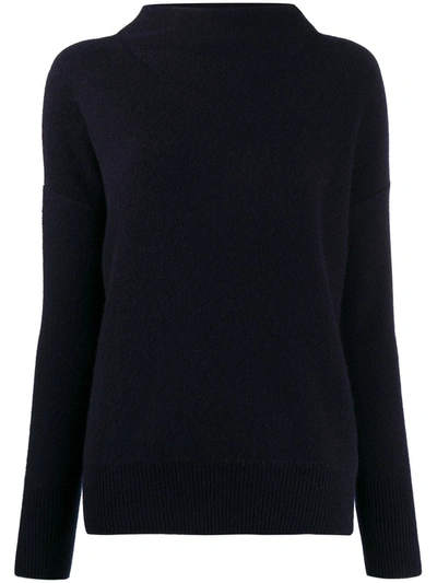 Vince Round Neck Jumper In Blue