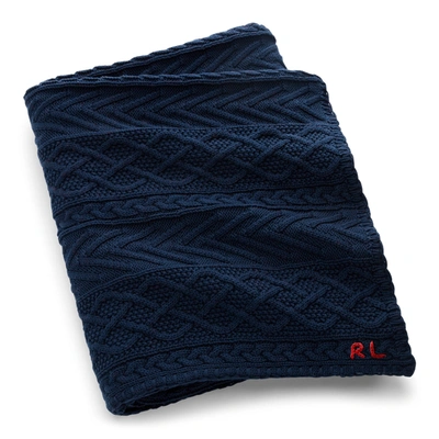 Ralph Lauren Highland Throw Blanket In Navy