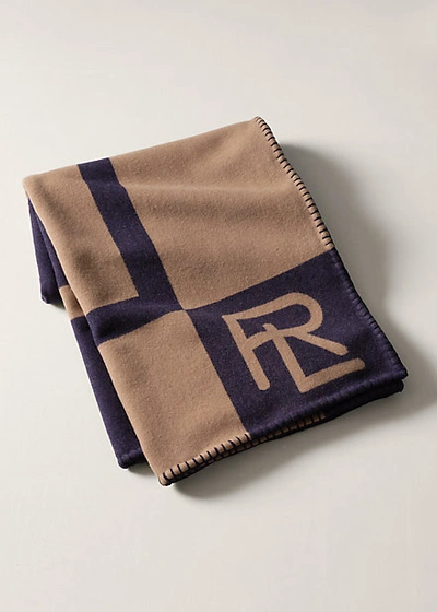 Polo Ralph Lauren Northam Throw Blanket In Charcoal And Black