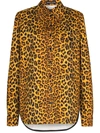 Kwaidan Editions Yellow Leopard Print Denim Shirt In Yellow
