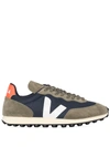 Veja Rio Branco Sneakers In Green Suede And Fabric In Blue