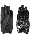 Karl Lagerfeld Soho Charm Tweed Gloves In Black