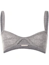 Khaite Eda Knitted Cashmere Bralette In Grey
