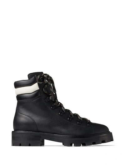 Jimmy Choo Eshe Leather Combat Boots In Black