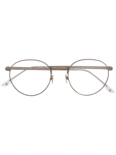 Giorgio Armani Round Frame Glasses In Grey