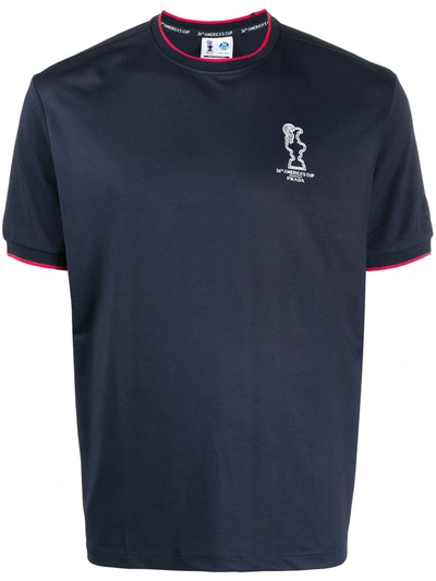 North Sails X Prada Cup Logo Print Short-sleeved T-shirt In Blue