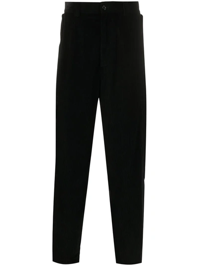 Dolce & Gabbana Corduroy Tapered Trousers In Black