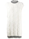 GANNI OVERSIZED CABLE-KNIT waistcoat