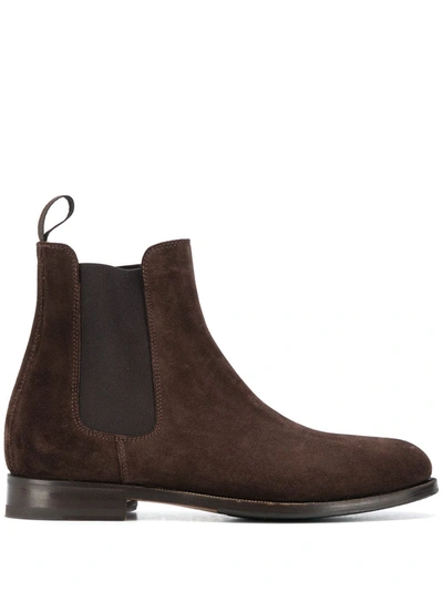 Scarosso Elena Ankle Boots In Brown Suede