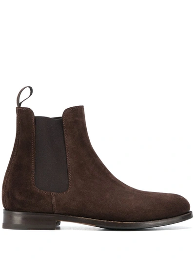 Scarosso Elena Ankle Boots In Dark Brown Calf