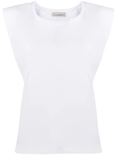 Laneus Padded-shoulder Tank Top In White