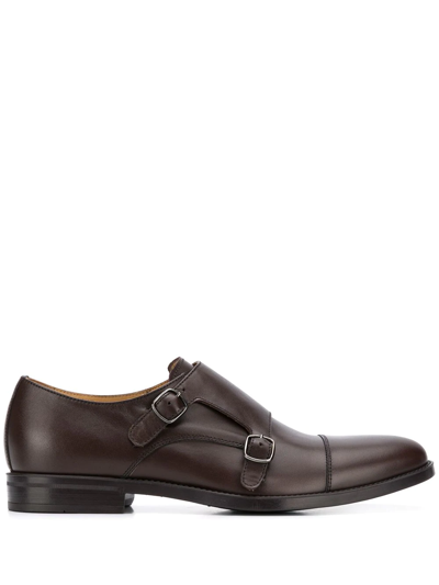 Scarosso Francesco Monk Shoes In Dark Brown Calf