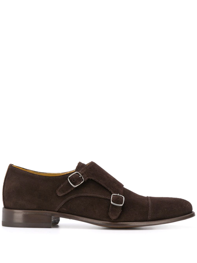 Scarosso Gervasio Monk Shoes In Dark_brown_suede_light_line